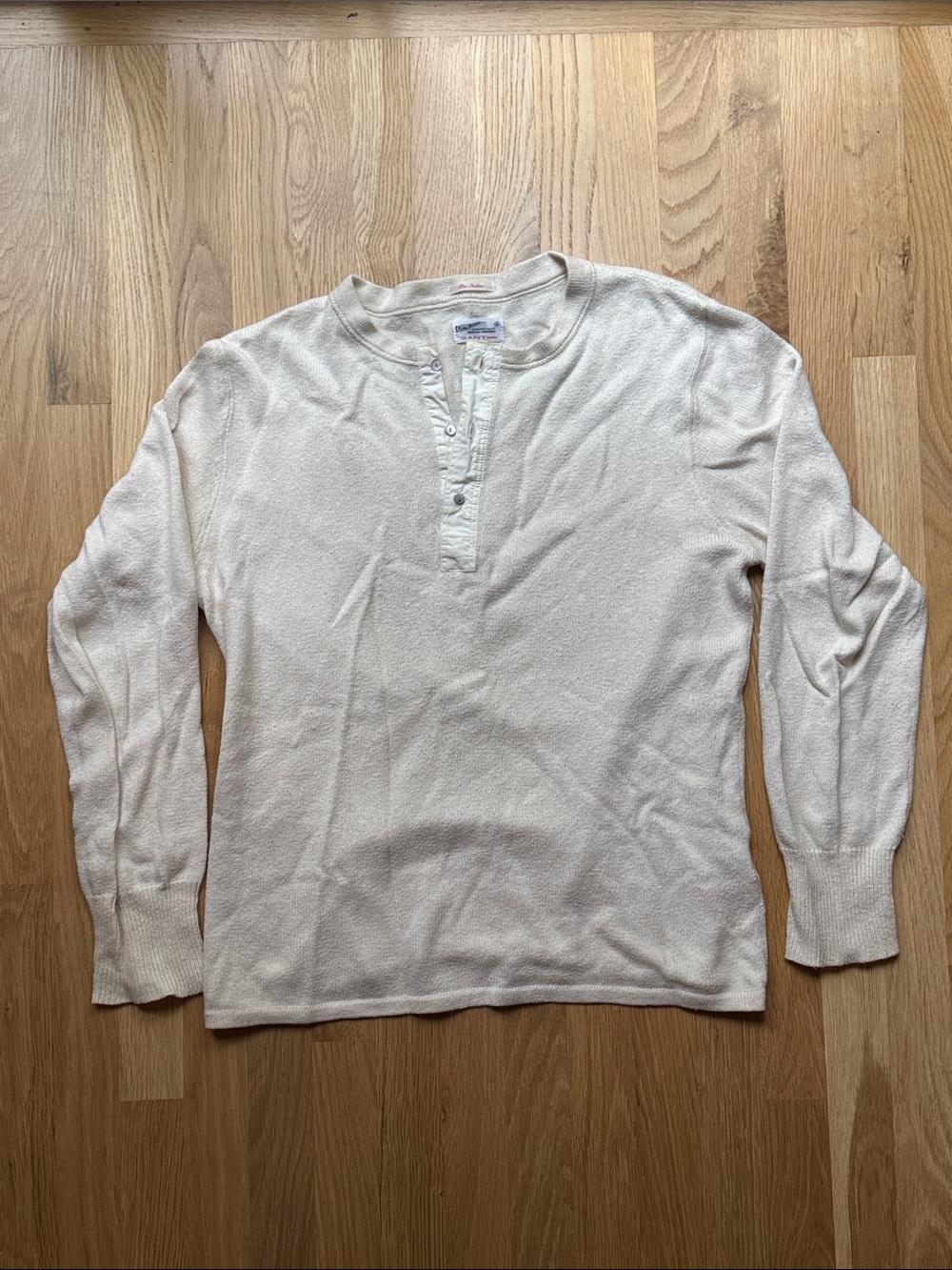 Gant Cream Knit Henley Pullover